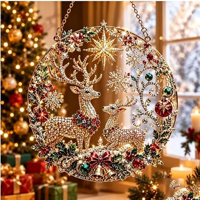 Weihnachtstag Kunstdekoration Anhänger Kreativ Rund 2D Acryl Fänger D 30CM