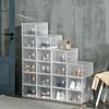18PCS Clear Shoe Box, Plastic Stackable Shoe Storage Box for UK/EU Size up to 8.5/43 with Magnetic Door for Women/Men, 25 x 35 x 19cm