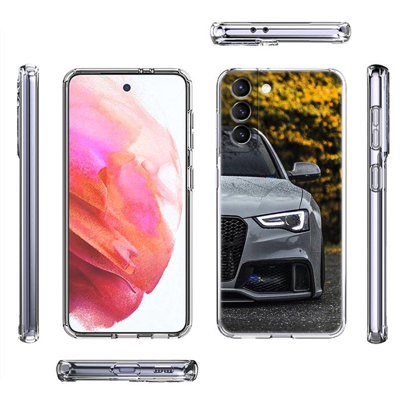 Transparente Silikonhülle für Männer und Frauen mit Sportwagen für Samsung Galaxy S22 S21 S20 FE S 22 Ultra S10 E S9 Plus 5G Telefonabdeckung Coque
