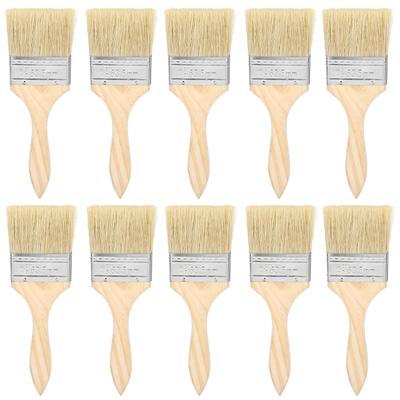 10Pcs Paint Brushes 2.5in Artificial Wool with Wooden Handle for Painting Glues Varnishes
