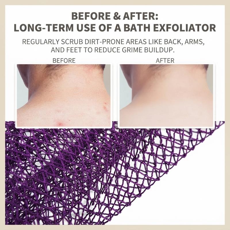 Long African Net Exfoliating Back Scrubber Deep Cleansing Rich Lather For Home Bathroom Daily Shower Use