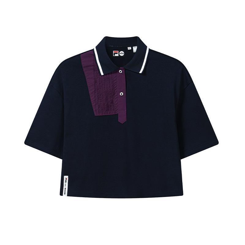 FILA × Kolor Beacon Comfortable Simple Casual Polo Shirt Women tops F11W636105FBU S