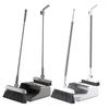 Broom with Dustpan Combo Set 3-in-1 Cleaning Tool Adjustable Long Handle Self-Cleaning Dustpan Teeth Indoor Outdoor Push Broom Dustpan Set