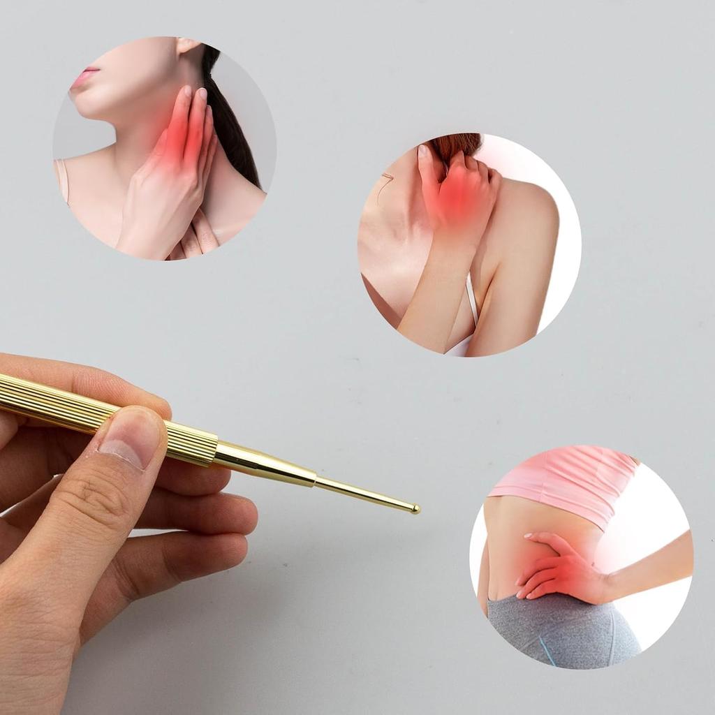 MZMSBAO Ear Acupressure Spring Acupressure Ear Acupressure Point Ear Acupressure Myofascial Massage Tool Stick, Knock-Type Stick, Locater, Spring-Type