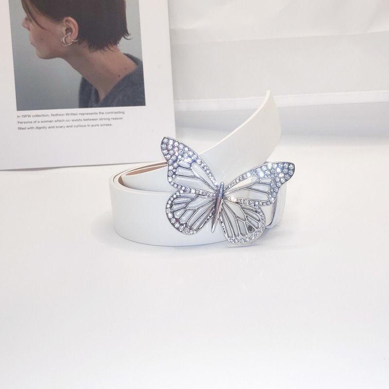 Inlaid Rhinestone Gorgeous Metal Butterfly Buckle Waist Belt For A Vintage Look Inspired