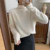 Womens Turtleneck Sweater Solid Color Lazy Style Thick Knit Top Casual Base Layer Winter