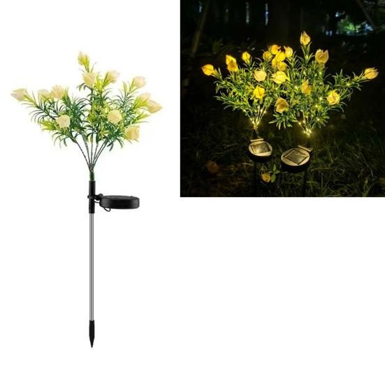 Garden Light Solar Powered Flower Shape Outdoor Yard Light Waterproof Scratch-Resistant Small Size Garden Lamp