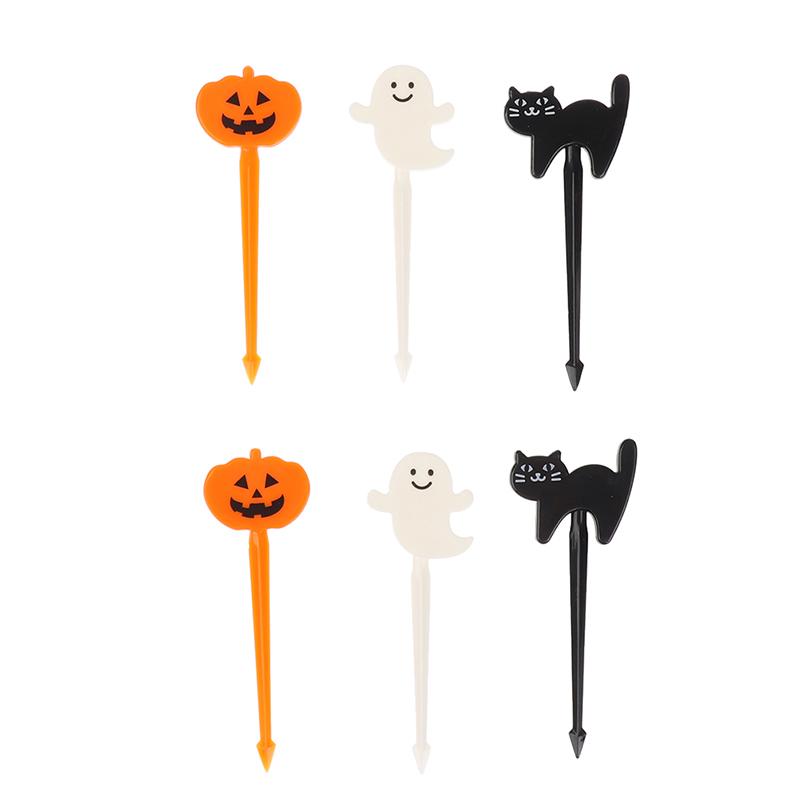 6-10pcs Mini Skewers Cute Cartoon Eyes Kawaii Lunch Bento Box Food Fruit Picks Fork Sticks Buffet Sandwich Toppers Party Decor