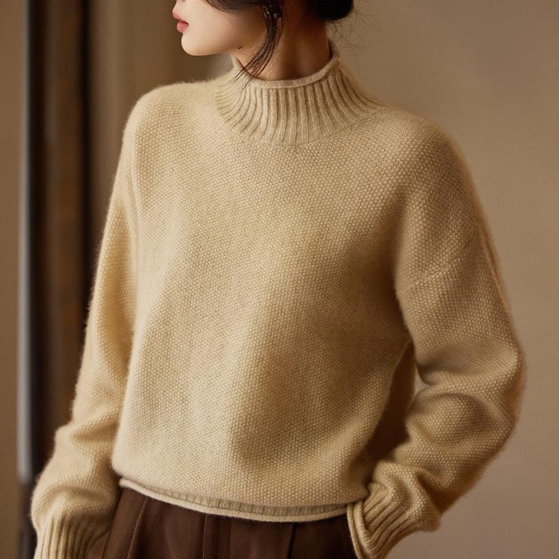 Women's Cashmere Sweater Qinghe Cashmere 30% Cashmere 70% Wool Autumn and Winter Pullover Warm and Fashionable