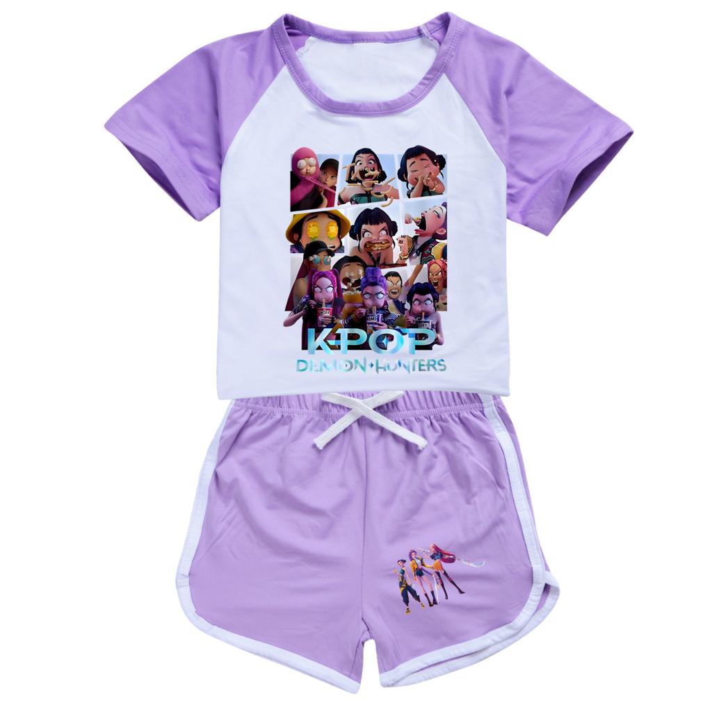 4997 Kids Girls POP Rumi Zoey Mira Print T-shirt Shorts Sport Tracksuit Clothes Set