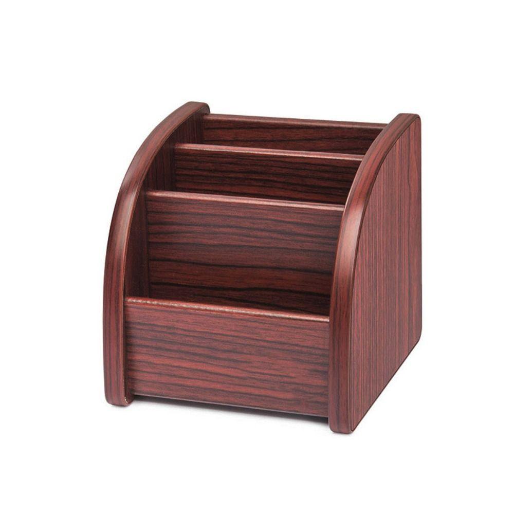 Simple Bamboo Pen Storage Box Wooden Creative Cosmetics Storage Box Office Supplies