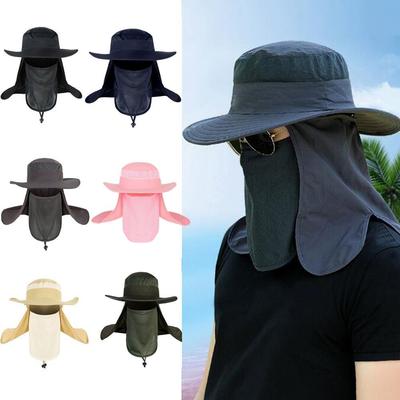 Sun Block Fishing Cap Large Round Brim Summer Sun Hat Hiking Visor Bucket Hat  Travel