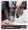 Compact Brushless Electric Drill - Rechargeable Lithium Power, Multi-Function Pistol Tool for Household Use