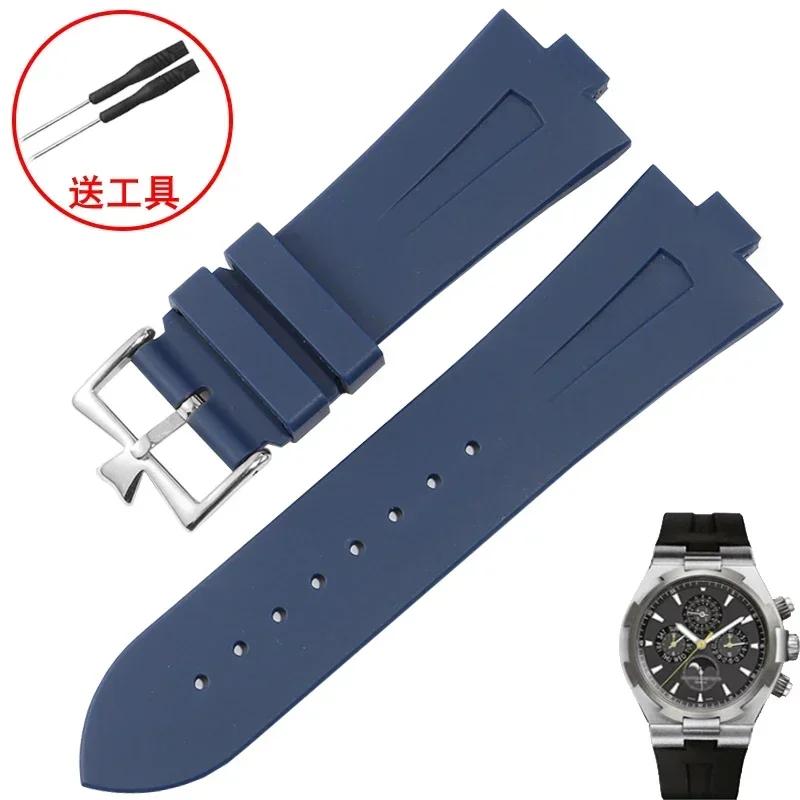 

Silicone Rubber Watch Band For Vacheron Constantin Overseas VC 47450 VC 49020 Wristband 25MM-8MM Men s Luxury Watch Strap 25mm-8mm