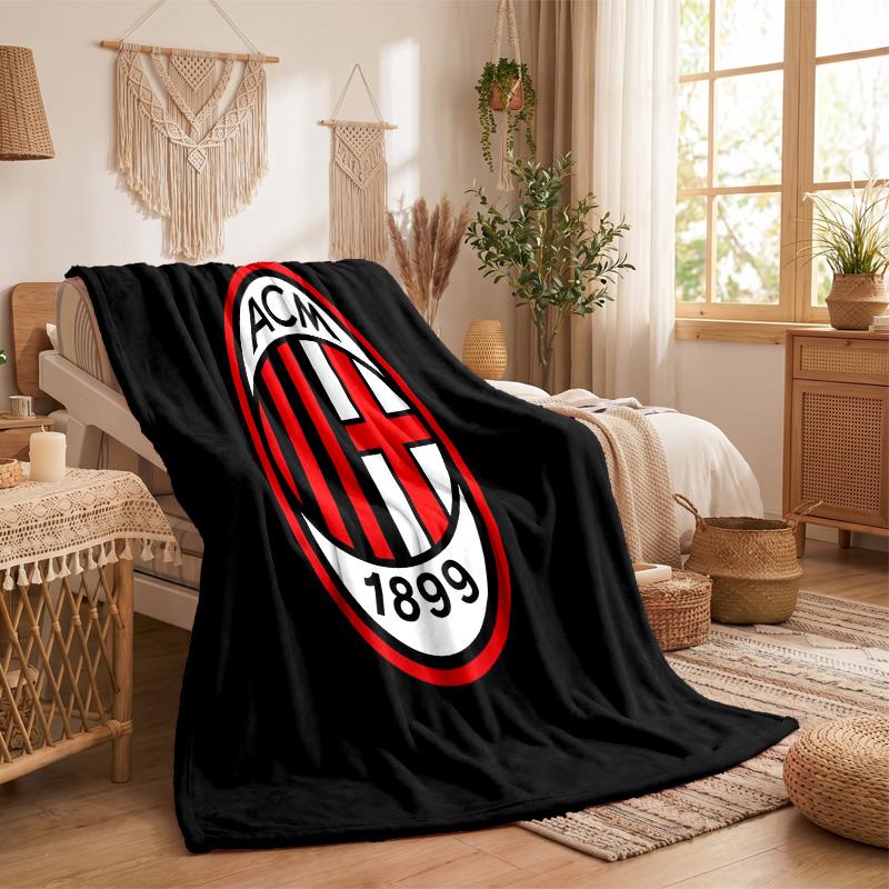 AC Milan Print Flannel Blanket Soft Warm Sofa Bed Throw Blanket For Home Office Bedroom
