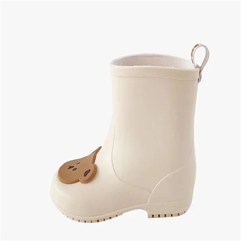 Rutschfeste, wasserdichte Kinder-Regenstiefel mit Cartoon-Bär und Kaninchen, Baby-Wasserschuhe für die Regenzeit, Mädchen, Jungen, Kleinkinder, Gummischuhe
