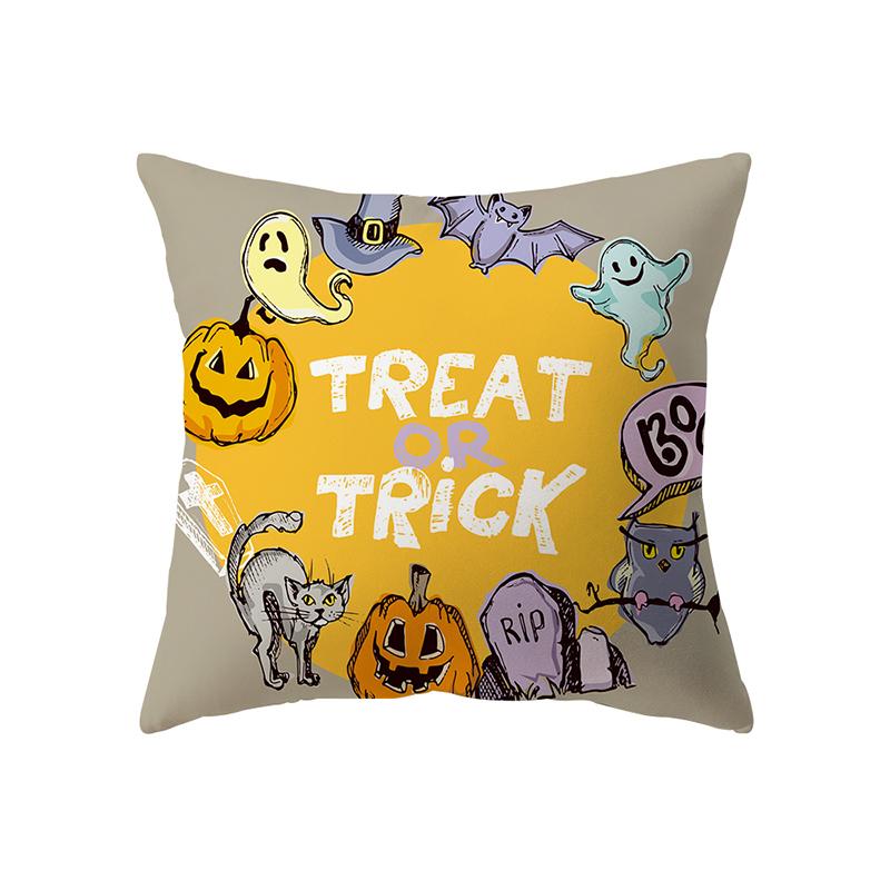 Devil Pumpkin Throw Pillow Cover Halloween Theme Throw Pillow Cover Sofa Chair Bed Cushion Cover Home Decor