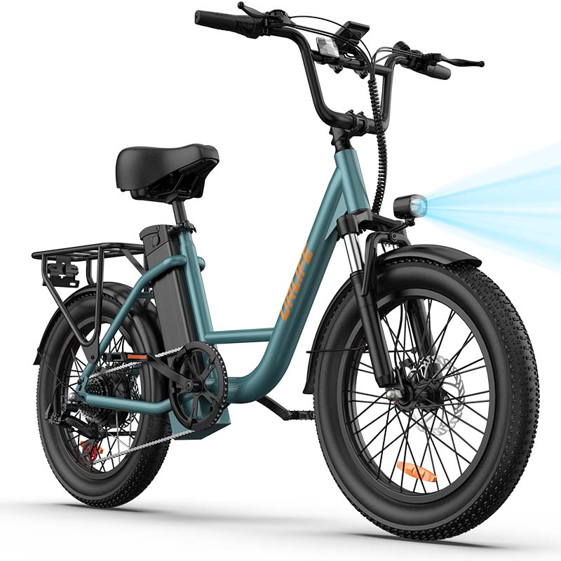 URLIFE E20 Multi Terrain Electric Bike With TowSeat 48V13Ah Battery 500W Motor Electric Bicycle 20 Inch City Fat Tire Outdoor Riding E-bike