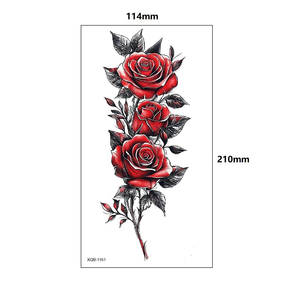 Aesthetic Romantic Fake Tattoo Stickers Half Sleeve Realistic Floral Temporary Tattoos For Women Waterproof Long Lasting Body Art 6 Sheets Jewelry