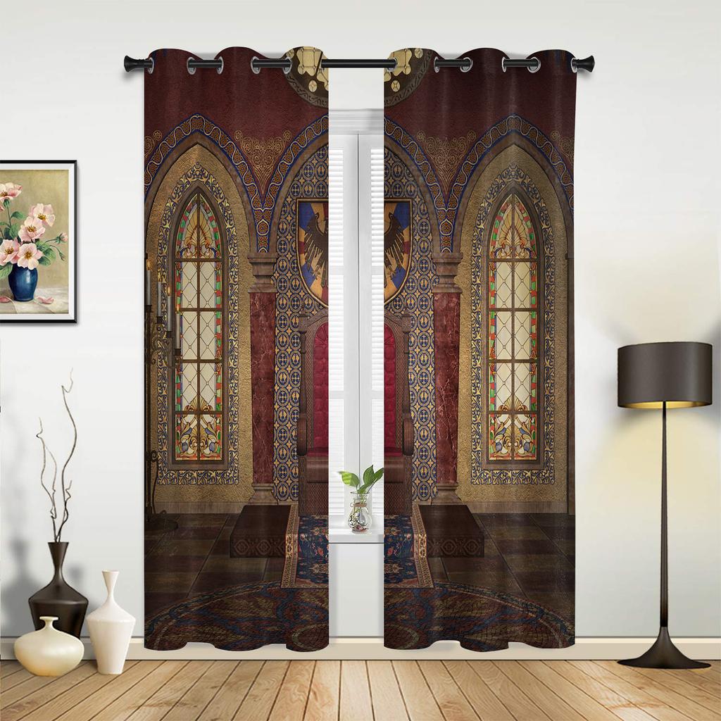 Gothic Vintage House Decorative Curtains for Bedroom Living Room Drapes Kitchen Children's Room Window Curtain Modern Home Decor