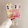 KEYSION Cute Ear 3D Cartoon Case for Infinix Hot 50i with Bracelet Soft Silicone Shockproof Phone Cover for Infinix Smart 9 HD