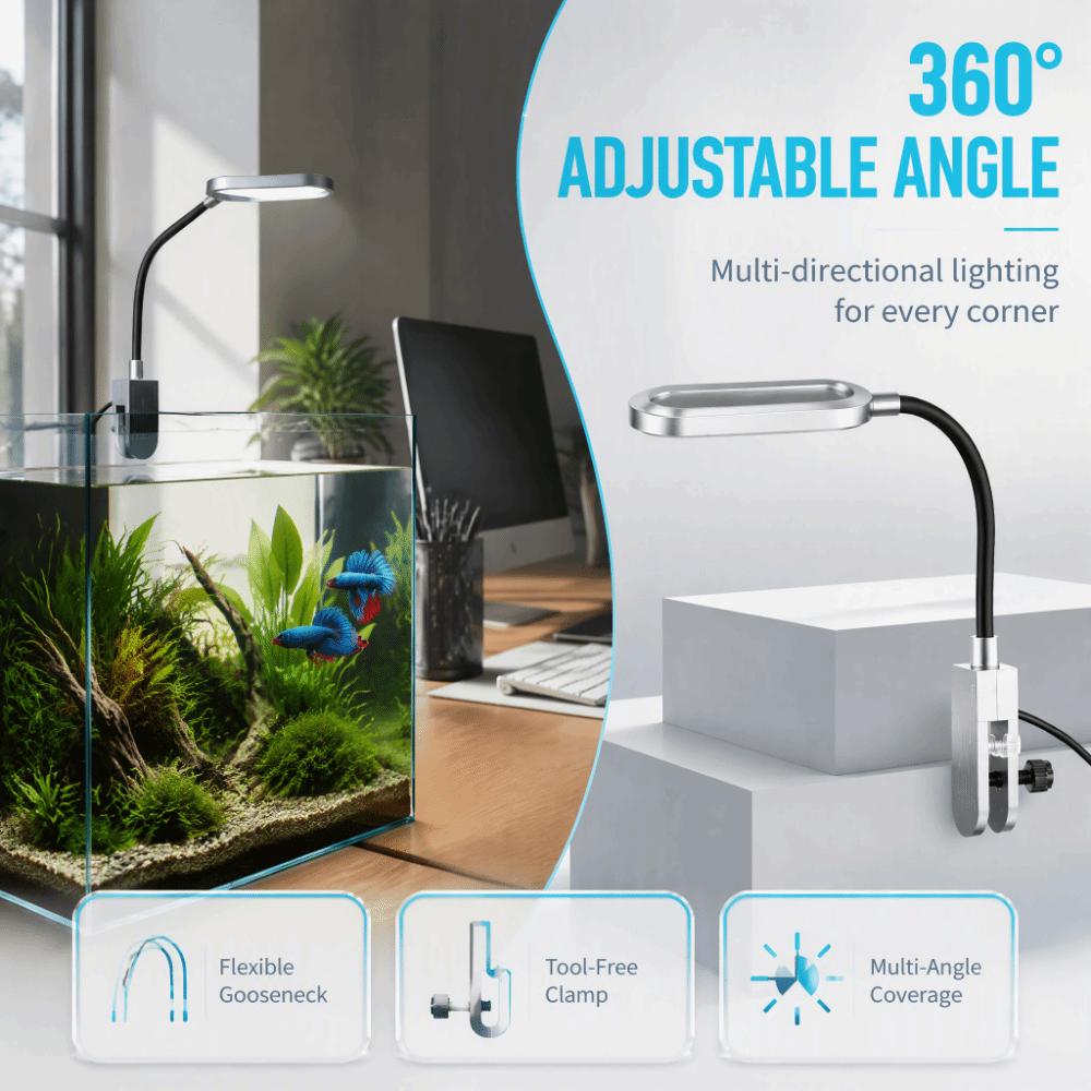 USB Fish Tank Light Full Spectrum Clip On Light LED Clip Light LED Light  Nano Fish Tank