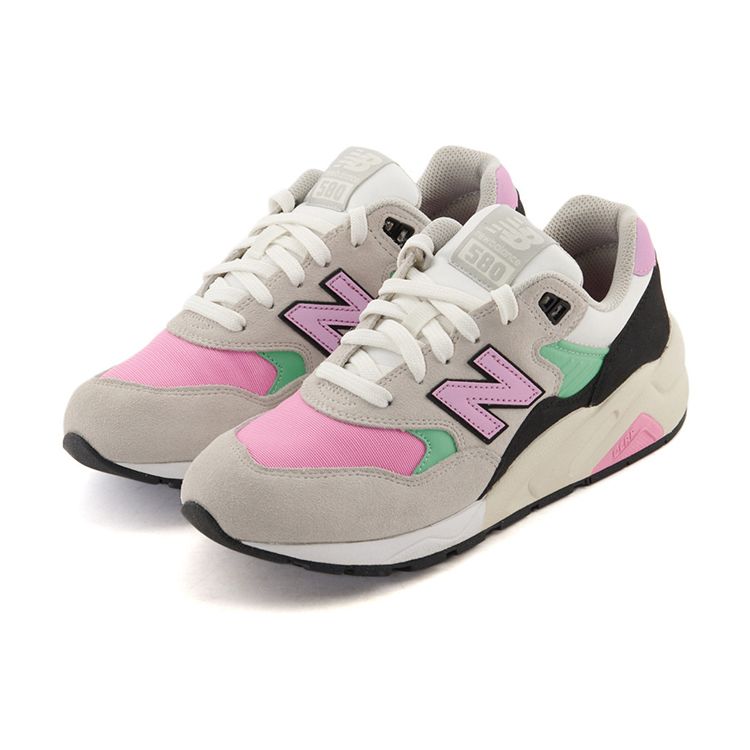 New Balance Nb 580 Comfortable Fabric Low Top Running Shoes Women Sneaker Gray Pink CWT580EB