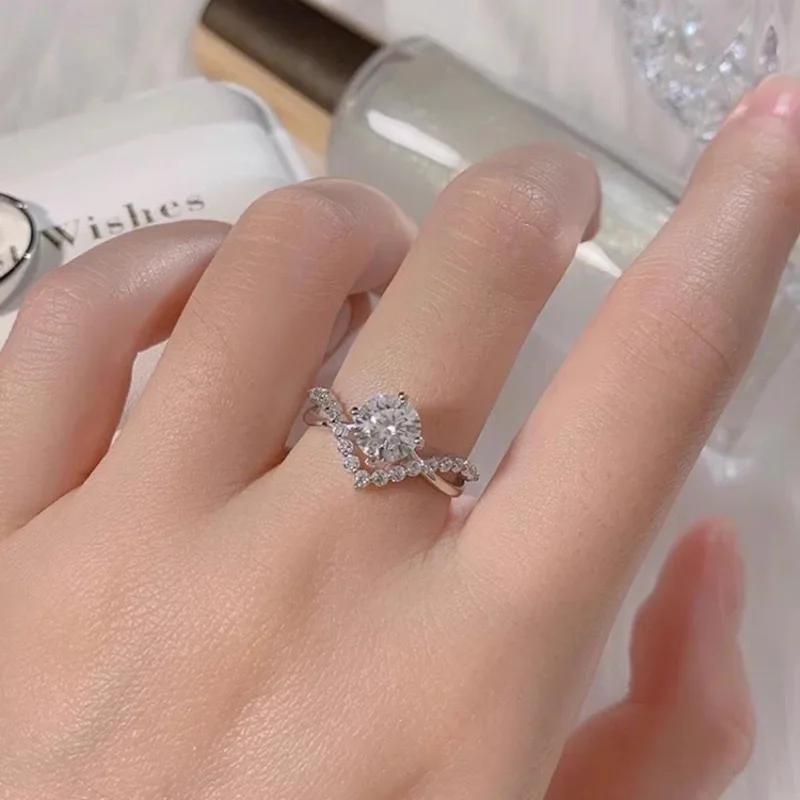 Luxury Copper Zircon Ring Couple Men And Women Love Eternal Heart-Shaped Adjustable Open Ring Wedding Jewelry