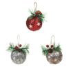 Red Pine Needle Sticky Ball High Grade Christmas Balls Set Christmas Sticky Pink Ball  New Year