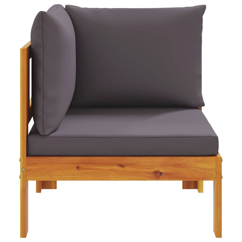 Garden Corner Sofa with Cushions Solid Acacia Wood