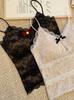 With chest pads, pure desire Spice Girl low-cut U-neck sling vest women's bottoming shirt with lace bow inside