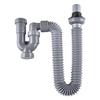 Flexible ABS U Shaped Drainage Pipe with Retractable S Design for Bathroom Sink Featuring Cleaning Port for Barrier