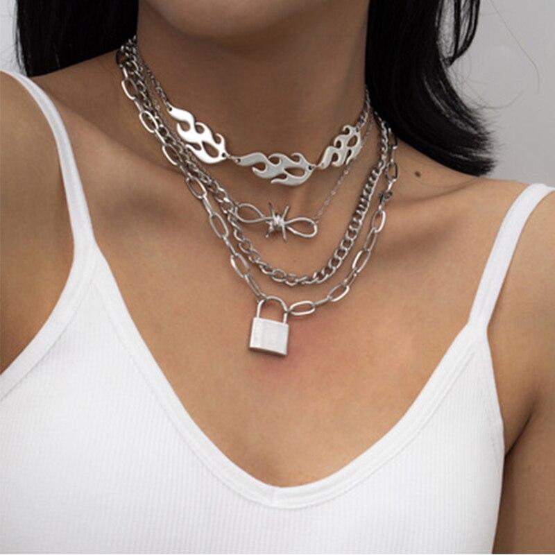 iF ME Vintage Punk Multi-layer Snake Coins Pendant Necklace For Women Popular Jewelry Necklace