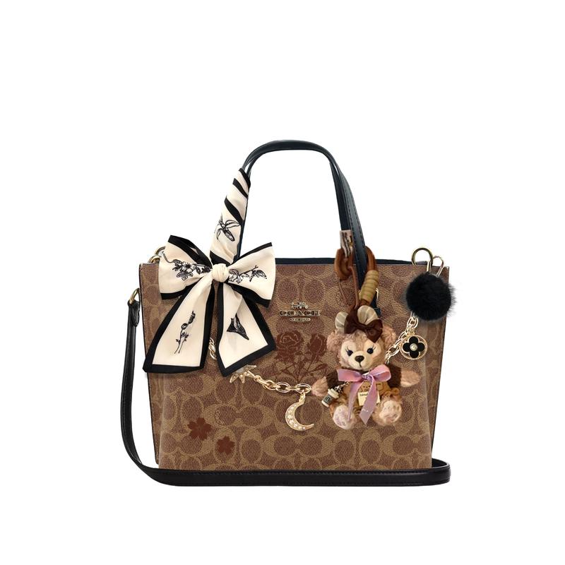 

COACH handbag [Customized bag] Mollie brand logo detachable shoulder strap tote bag tote bag shopping bag artificial Brown hanging basic outfit чорний
