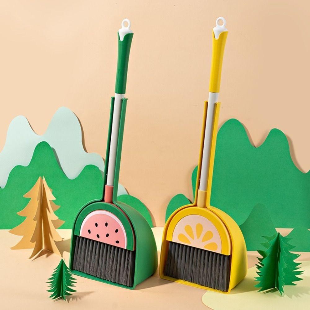 Retractable Children Dustpan Set Mini Baby Broom Set Funny Cleaning Toys  For Aged 3-8