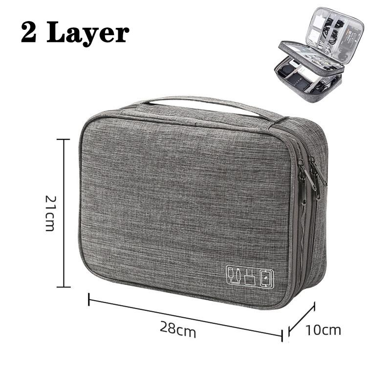 Portable Digital Storage Bag Waterproof Electronic Organizer Travel USB Cable Data Line Charger Plug Charging Treasure Box Bag