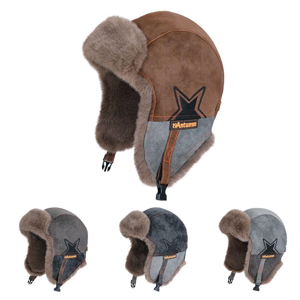 Cozy Thickened Lei Feng Hat Warm Soft Ear Protection Hat Windproof Ushanka Hat Winter Travel Casual Wear