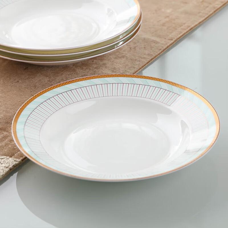 Hao Ya 8-inch European Style Ceramic Dinner Plates (Set of 4)