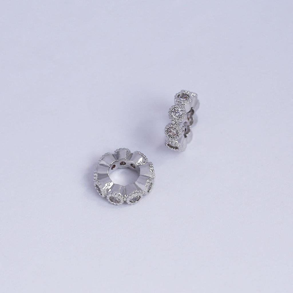 18K Gold-Filled Zircon Lace Spacer for DIY Jewelry - Large-Hole Beaded Bracelet Accessories