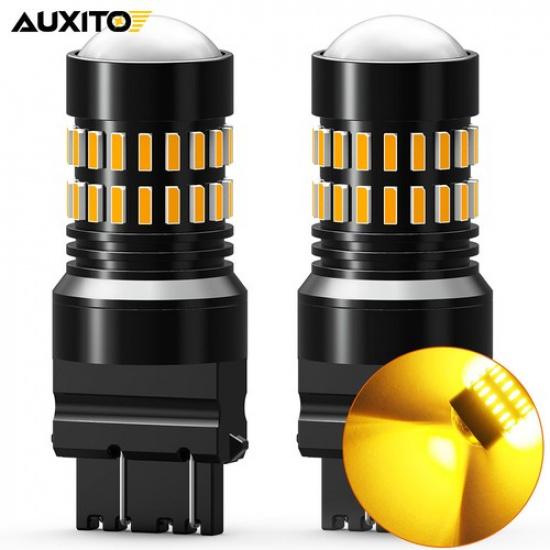AUXITO 2PC 3157 LED Amber Yellow Turn Signal Blinker Corner Light Bulb 4157 4057