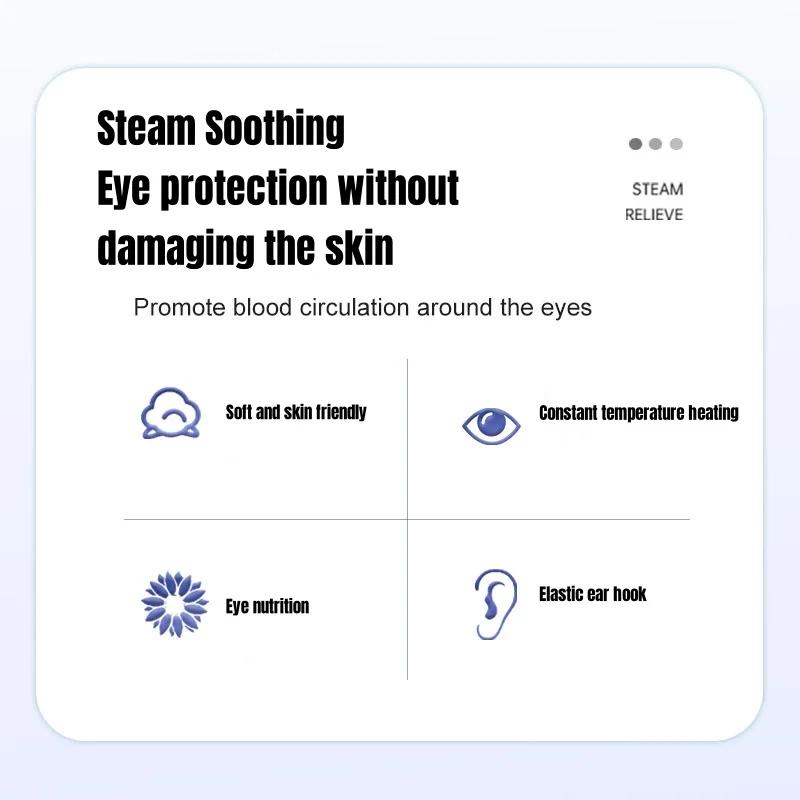 10 Stück Einweg Lutein Dampf Augenmaske mit warmer und heißer Kompresse zur Beruhigung der Augen, Verdunkelung und Augenschutz, tragbar für Reisen