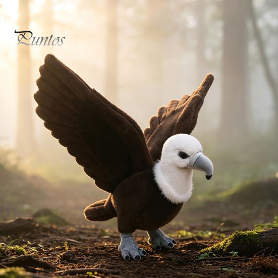 Plüsche Adler für Tierliebhaber Realistische Weißkopfpuppe, Stofftier Spielzeug mit faltbarem dekorativem Zierflügeln, Lebensechter Vogel Plüschtier Heimdeko Und