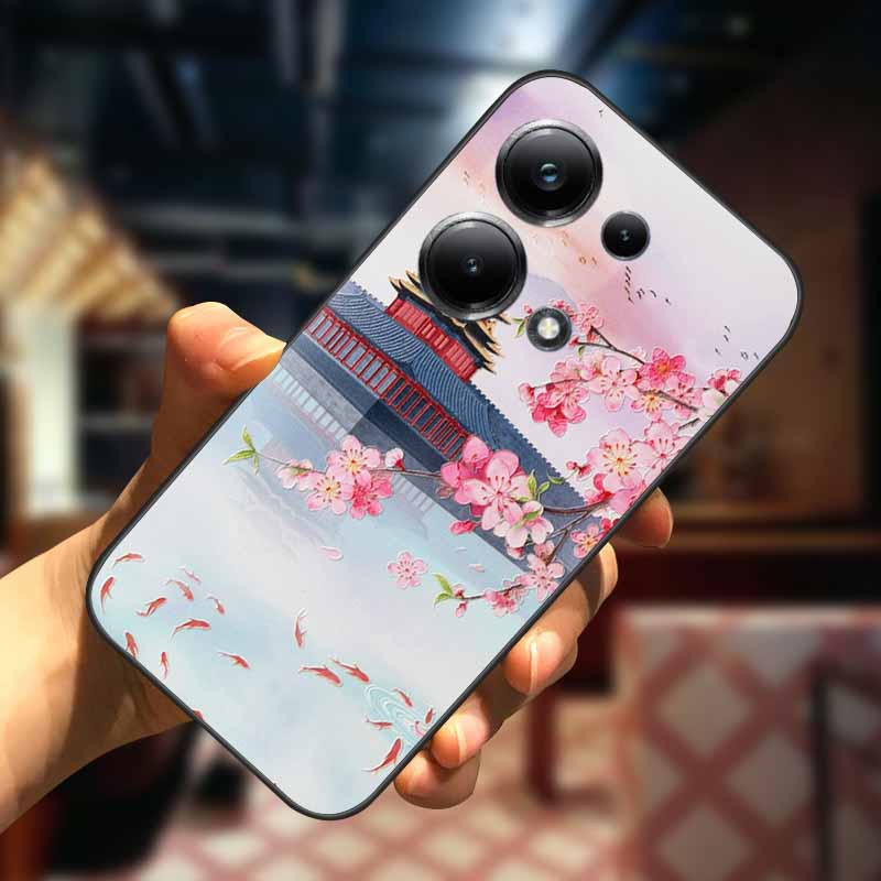 For Xiaomi Redmi Note 13 13pro 5G Case 3D Relief Flower Emboss Soft Silicone Cover For Redmi Note 13 pro Plus Owl interest Cases