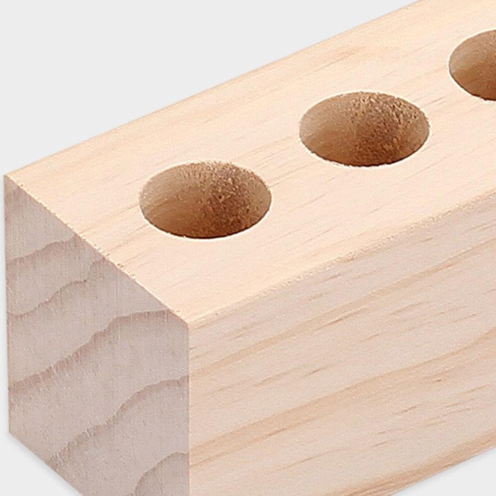 Creative Wooden Pen Holder 8 Grids Toothbrush Holder Brush Display Case  Desktop Ornaments