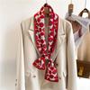 Tassel-decorated Suit Necktie Belt Small Strip Headband Silk Scarf Women's Double-sided Printed Narrow Thin Scarf
