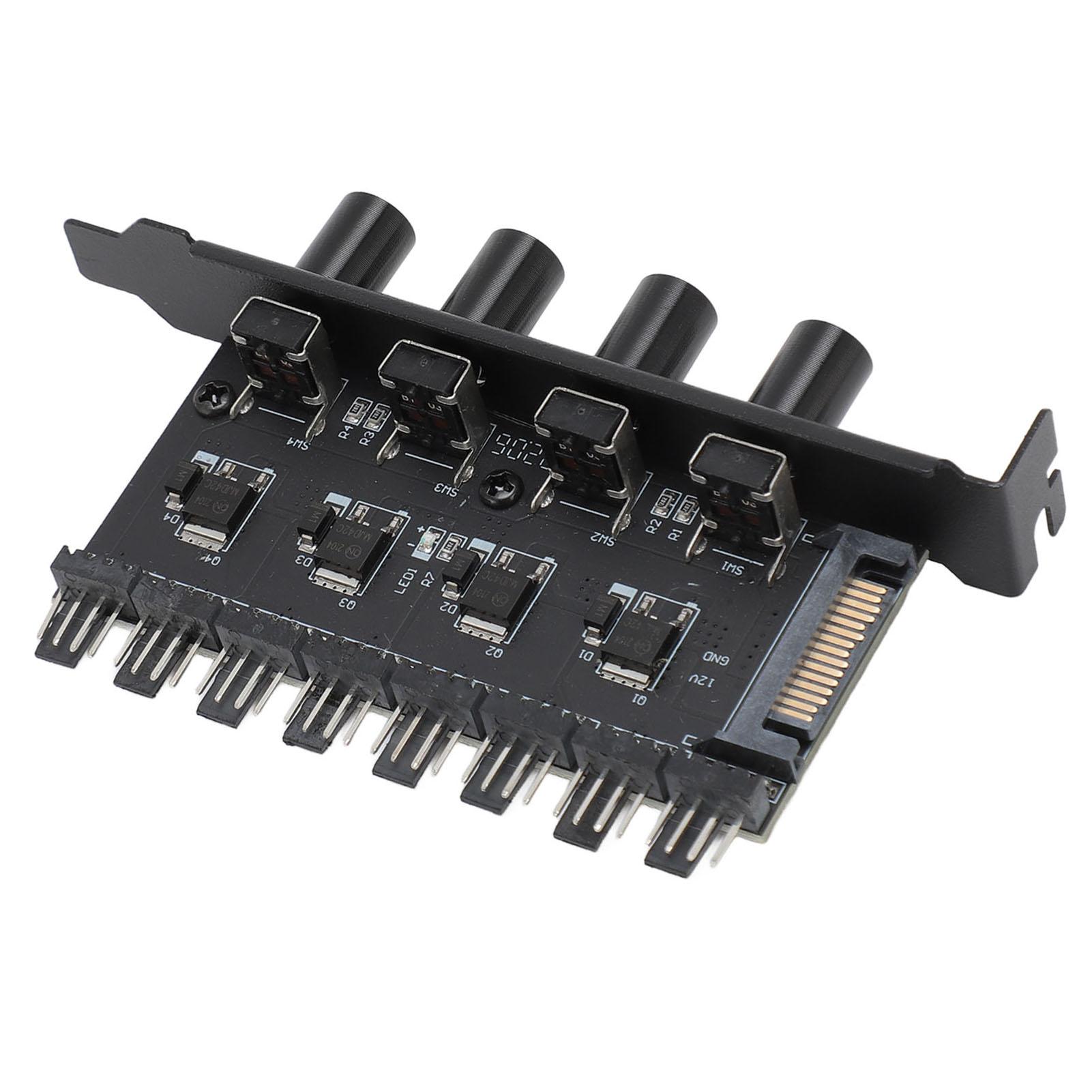 

Контроллер скорости вращения вентилятора охлаждения ПК 12 В 4PIN 3PIN 4 ручки SATA блок питания ПК 8 каналов концентратор вентилятора для