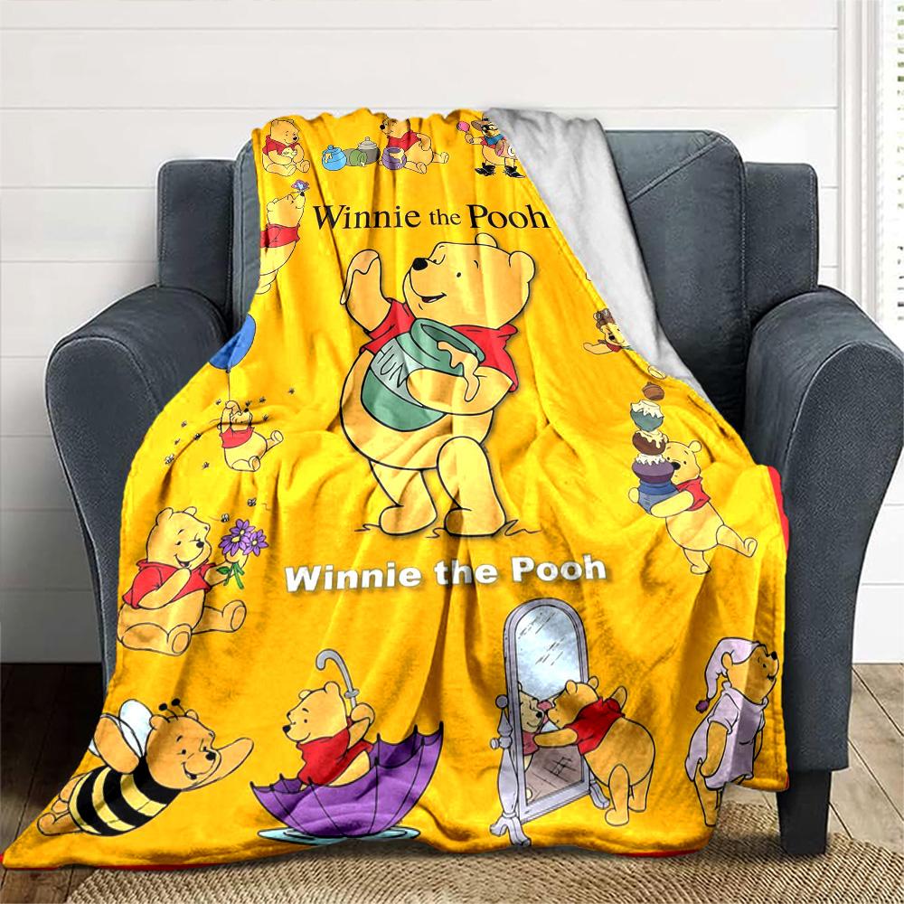 Winnie Pooh Adventures Flannel Blanket Super Soft Warm Cozy Blanket For Sofa Bed Office Travel Allseason Home Decor Gift