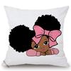 Africa Baby Cartoon Throw Pillow Case Cute Girl Children Room Sofa Bed Decorative Cushion Cover Velvet Soft Pillowcase 45X45Cm