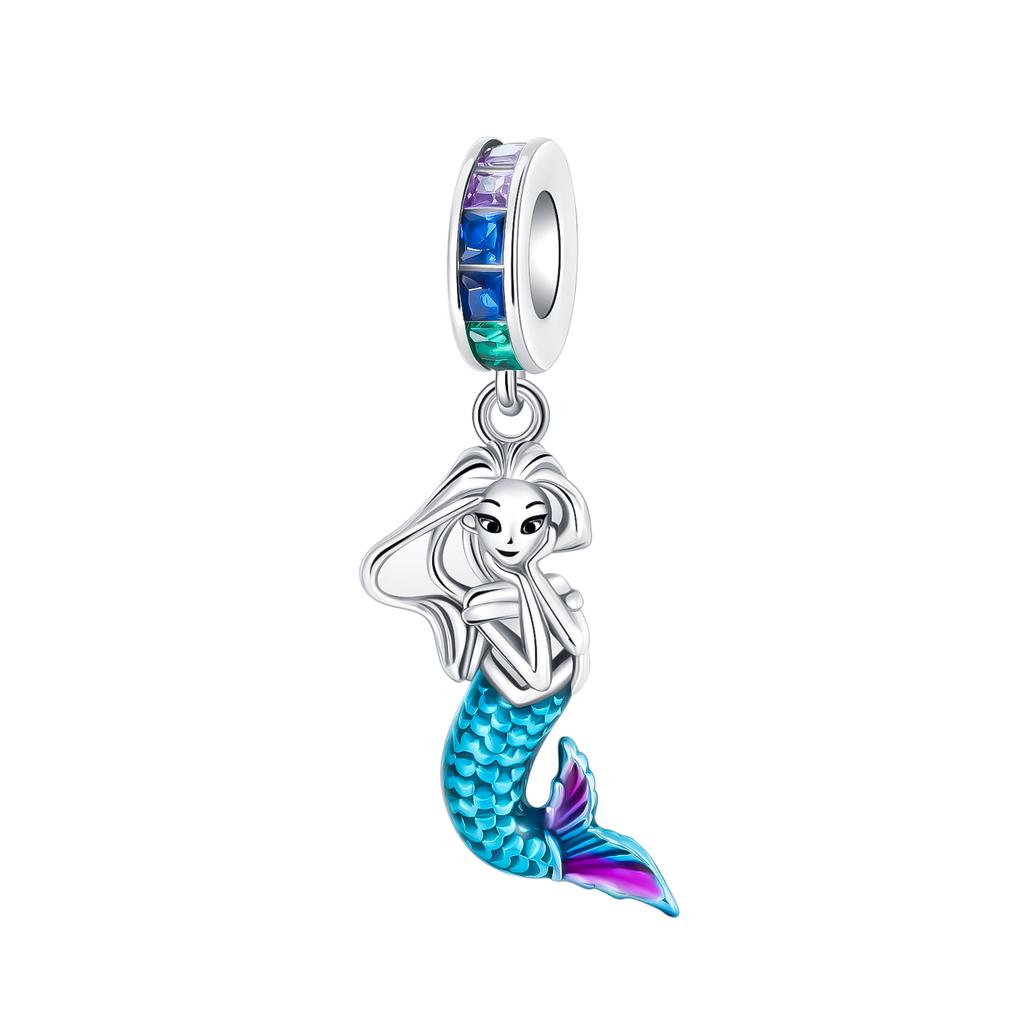 Boy Girl Pendant Heart-Shaped Flower Zircon Beads Jewelry Beads For Original Bracelet Plata De Ley Boutique Charms Gift