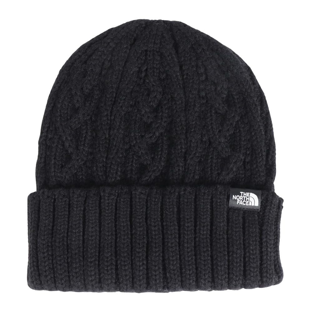 

North Cable Beanie унисекс вязаная шапка защита от холода черная свободный размер [The Face]